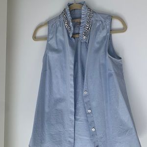 J. Crew Embellished Rhinestone Collar Tank SZ 2